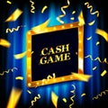 Cash game. Gold frame, Banner Royalty Free Stock Photo