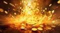 cash gold coin explosion