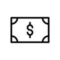 Cash vector thin line  icon Royalty Free Stock Photo
