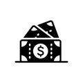 Black solid icon for Cash, currency and wealth