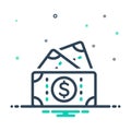 Mix icon for Cash, currency and wealth