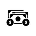 Black solid icon for Cash, money and shekels Royalty Free Stock Photo