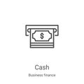 cash icon vector from business finance collection. Thin line cash outline icon vector illustration. Linear symbol for use on web Royalty Free Stock Photo