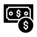 Cash vector glyph flat  icon Royalty Free Stock Photo