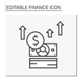 Cash increase line icon