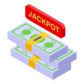Cash jackpot icon isometric vector. Box game Royalty Free Stock Photo
