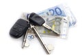 Cash and Keys Royalty Free Stock Photo