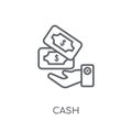 Cash linear icon. Modern outline Cash logo concept on white back