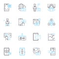 Cash linear icons set. My , Currency , Coins , Greenback , Dough , Bucks , Bankroll line vector and concept signs. Cash Royalty Free Stock Photo
