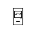 cash machine icon line stroke black color. simple icon Royalty Free Stock Photo