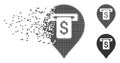 Cash Machine Pointer Dispersed Pixel Halftone Icon