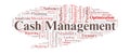 Cash Management Word Cloud. Core Terms on Liquidity, Treasury Operations, and Financial Control Royalty Free Stock Photo