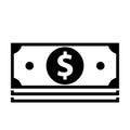 Cash money bundle silhouette icon