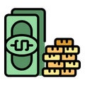 Cash money coin icon vector flat Royalty Free Stock Photo