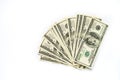 Cash money dollar on white. Royalty Free Stock Photo