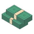 Cash money pack icon, isometric style Royalty Free Stock Photo