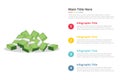 Cash money paper infographics template with 4 points of free space text description - vector Royalty Free Stock Photo