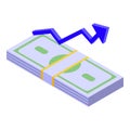 Cash money support icon isometric vector. Investor help