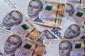 Cash money 500. Ukrainian national currency bills. Ukrainian Money. Close up finance background. grivnia for design and