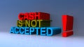 Cash is not accepted on blue Royalty Free Stock Photo