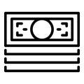 Cash pack loan icon outline vector. Personal credit