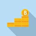 Cash payment fintech icon flat vector. Bitcoin chart