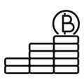 Cash payment fintech icon outline vector. Bitcoin chart