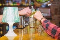 Cash payment. Ordering drinks in bar. Purchase and payment. Cash money concept. Leave tips for bartender. Tip given to Royalty Free Stock Photo