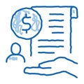 cash purchase agreement doodle icon hand drawn illustration