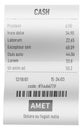 Cash receipt mockup. Realsitic paper bill checkout