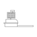 Cash register icon, outline style Royalty Free Stock Photo