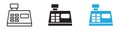 Cash register icon thin line illustration