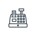 cash register icon vector from shopping and ecomerce concept. Thin line illustration of cash register editable stroke. cash