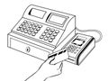 Cash register with pos terminal coloring book