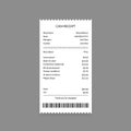 Cash Register Receipt on a Grey. Vector Royalty Free Stock Photo