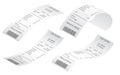 Cash register sales receipts printed on thermal rolled paper realistic samples