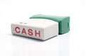 `CASH` Rubber stamp on a white background