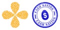 Cash Saving Textured Stamp And Dollar Deposit Egg Swirl Flower Cluster