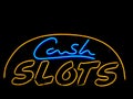 Cash slots neon sign Royalty Free Stock Photo