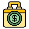 Cash suitcase icon vector flat Royalty Free Stock Photo