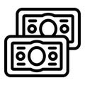 Cash taxi pay icon outline vector. Parking service