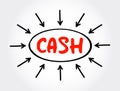 CASH text concept with arrows for presentations and reports Royalty Free Stock Photo