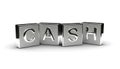 Cash Text on Metal Block