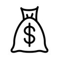 Cash vector thin line icon Royalty Free Stock Photo