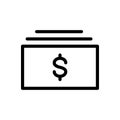 Cash  vector thin line icon Royalty Free Stock Photo