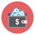 Cash wallet, pocketbook Isolated Vector Icon which can be easily edited