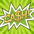 Cash word comic book pop art vector illustration