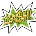 Cash word comic book pop art vector illustration