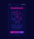 Cashback banner for smm, mobile vector design