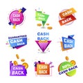 Cashback bonuses banner vector tags for shopping Royalty Free Stock Photo